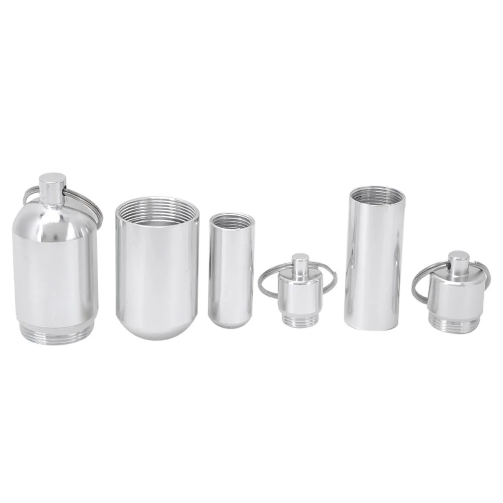 3 Pcs Aluminum Alloy Pill Can Portable Sealing Medicine Hold