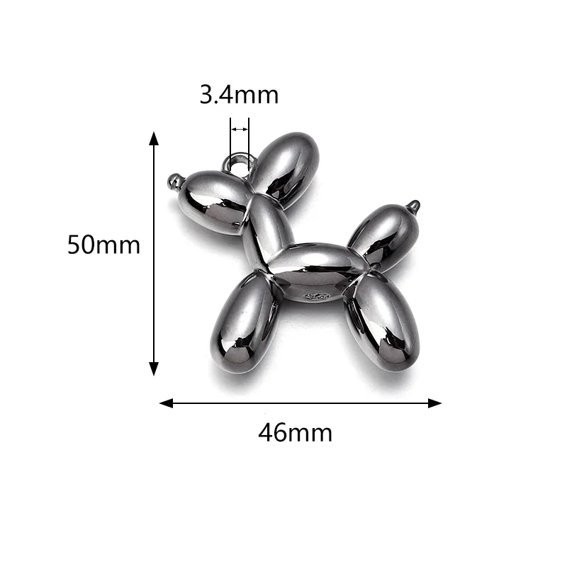5Pcs/Lot Acrylic Balloon Dog Charms Colorful Pendant Beads for Jewelry Making DIY Necklace Bracelet KeyChains Accessories