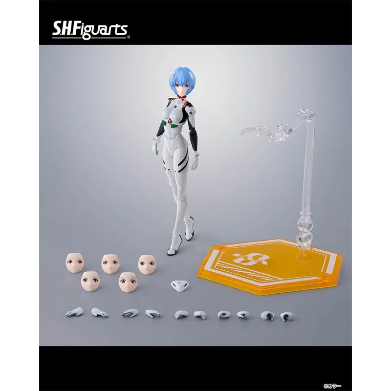 จัดส่งเร็ว ของแท้จาก Bandai อนิเมะ NEON GENESIS EVANGELION SHF โมเดลต้นฉบับของอาอานามิ เรย์ ของเล่นฟิกเกอร์แอคชั่น ของสะสม ของขวัญสำหรับเด็ก