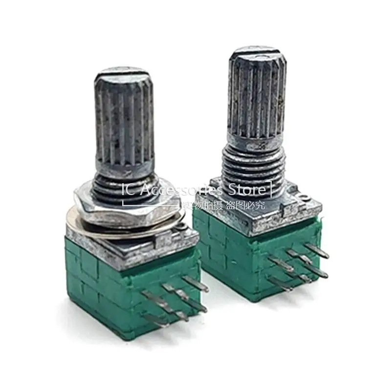 2PCS 09 Type Precision Potentiometer 6Pin B50K Computer Speaker Active Audio Volume Potentiometer Flower Shaft Length 15MM