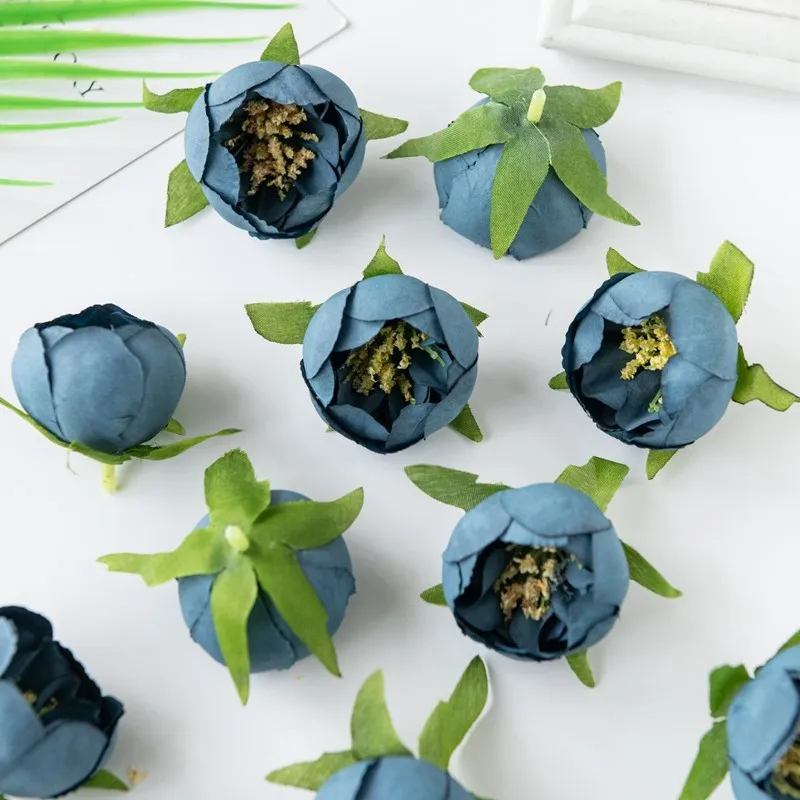 100 Stück künstliche Blumen Tee Knospe Seide Rosen Köpfe für zu Hause Hochzeit Weihnachten Handwerk Kranz Blume Wand Party Dekoration Lieferungen – Detail 7