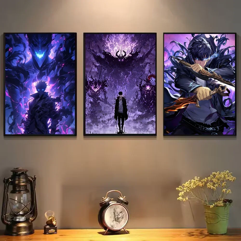 Solo Leveling Anime Poster Art Wall Home Living Room Bedroom Bar Aesthetic Decoration Canvas Painting Wall Art Decor Aesthetic