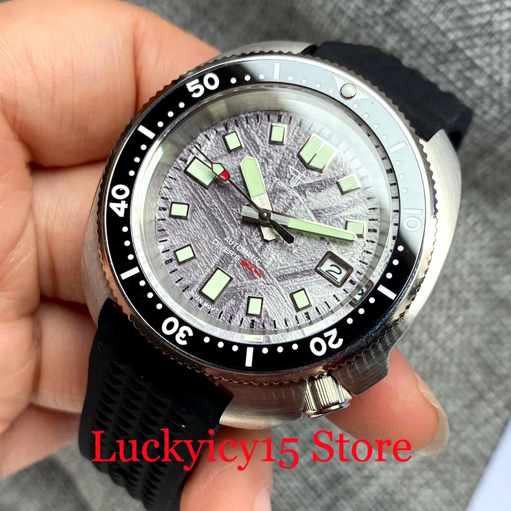 

Tandorio Diver 200m Waterproof Meteorite Pattern Watch Dial NH35A Movement Men Watch Automatic Flat Sapphire Crystal Rubber Band