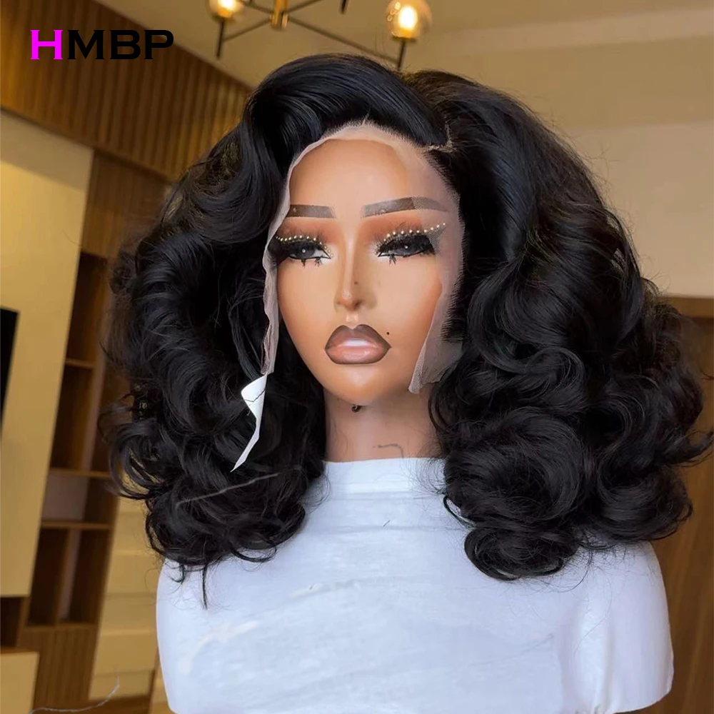 350 Density Lace Wig Human Hair Bouncy Curly 13x6 HD Transparent Lace Frontal Curly Wigs High Density Brazilian Human Baby Hair