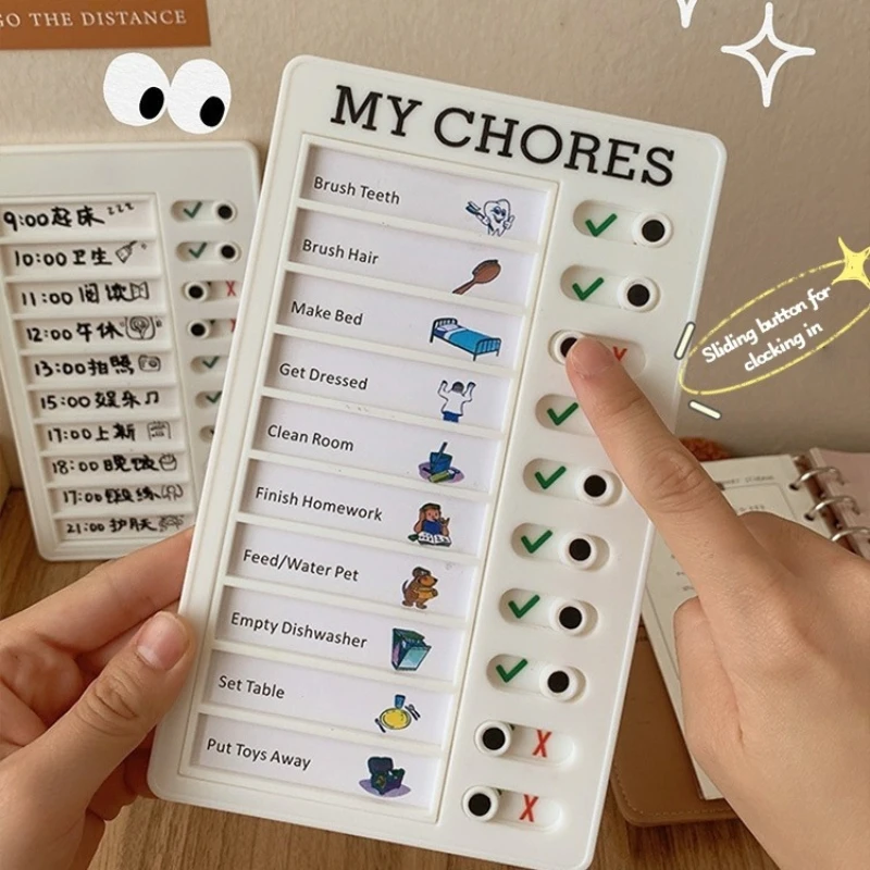Student and Child Self-discipline Clock in Device, Daily Task Management Board for Home Use, Good Habit Development Plan