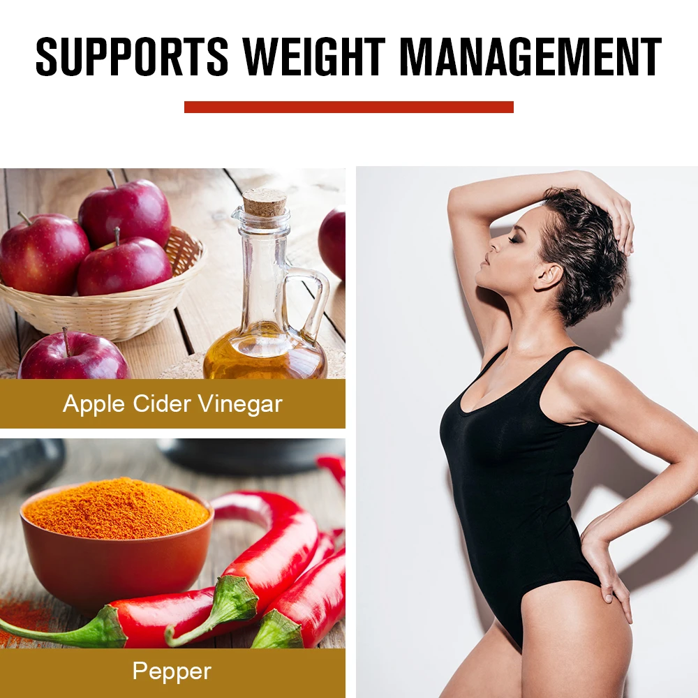 GPGP Apple Cider Vinegar Capsules for Keep Fitness Weight Management Help Digestion Burn Fat Flat Belly Muscle Enhancement