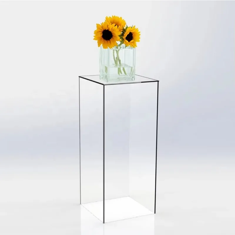 acrylic cube box transparent square wedding base base cylindrical pillar acrylic flower display stand