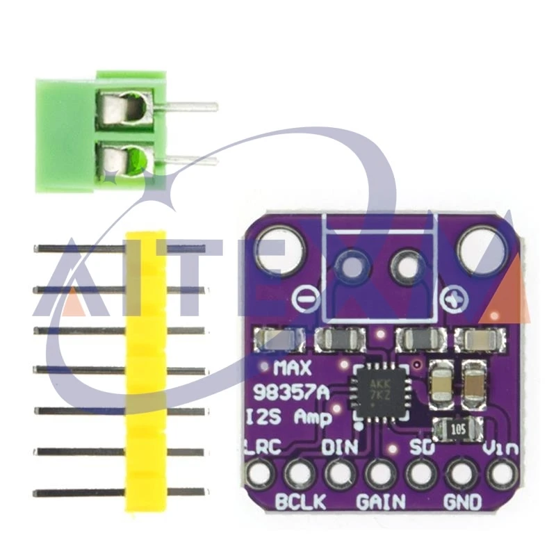 Max98357 max98357 bga i2s 3w classe amplificador interface de fuga módulo decodificador dac placa de áudio sem filtro para raspberry pi esp32