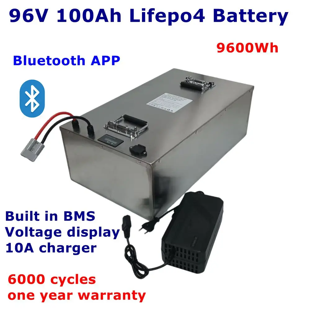 

CZ-96v100Ah Lifepo4 аккумулятор BMS 32S 102,4 В для инверторного автомобиля AGV, скутера, мотоцикла, 8000 Вт, вилочного погрузчика, робота + зарядное устройство 10 А.