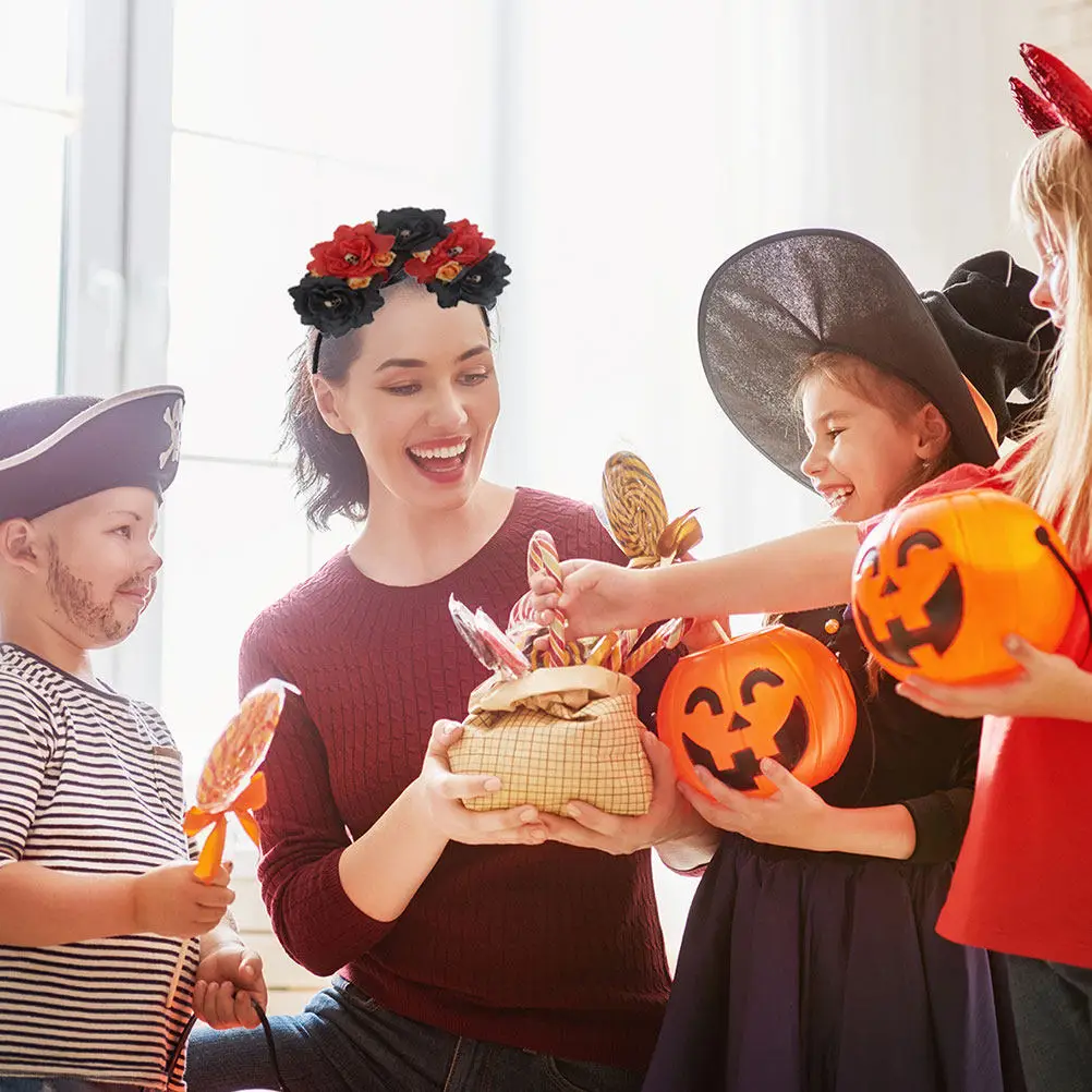 

Halloween Floral Headband Realistic Rose Skull Decor Lightweight Comfortable Hair Accessories Fashion Hair Hoop Self Portrait