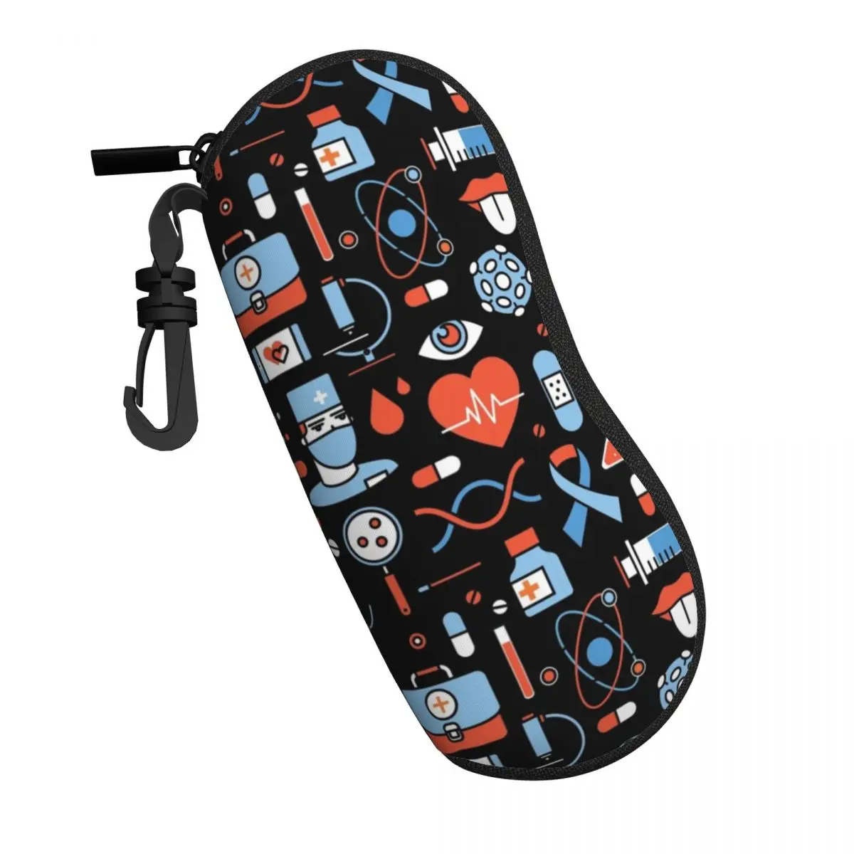 Custom Cartoon Nursing Nurse Sunglasses Soft Case Neoprene Zipper Shell Eyeglass Case Protective Box For Glasses