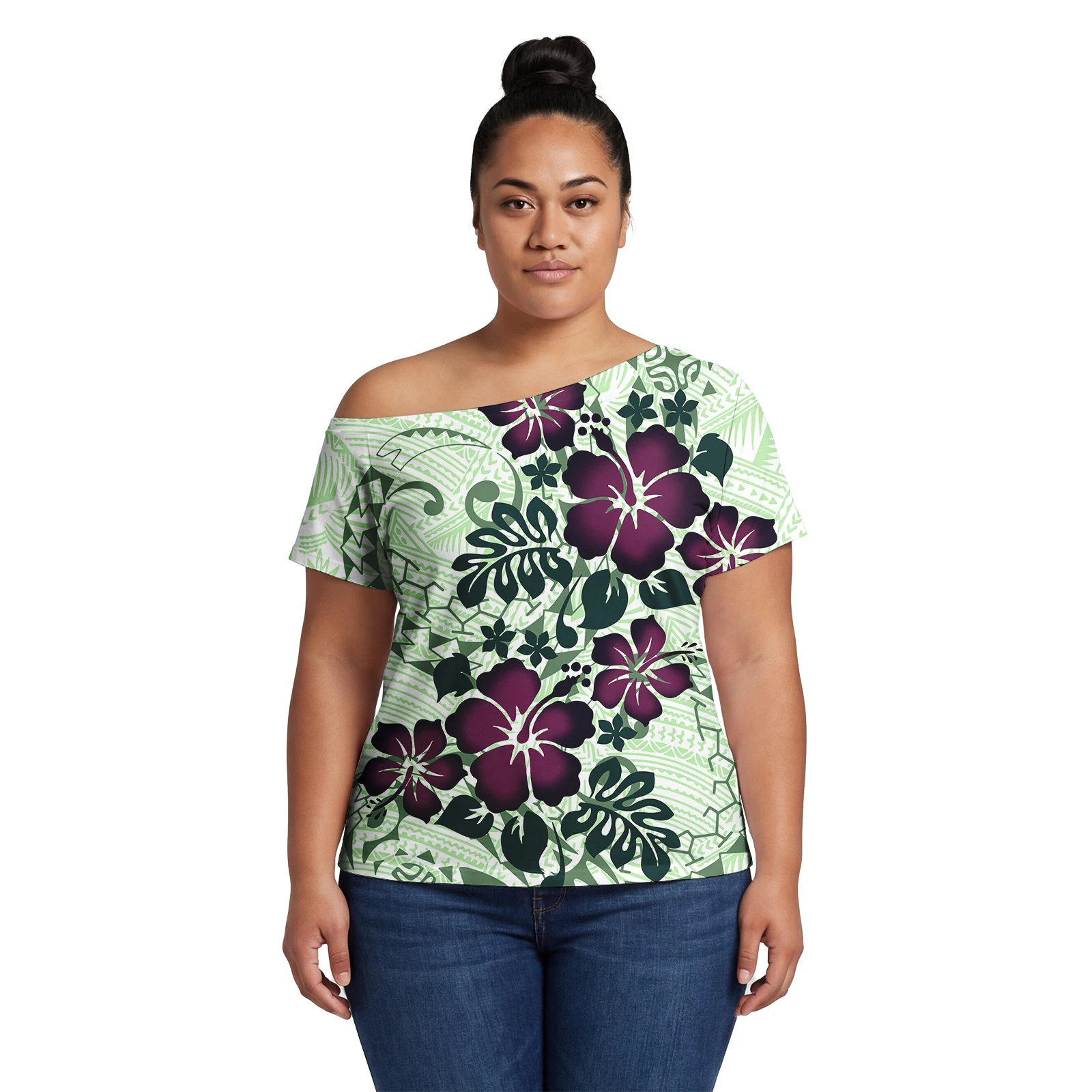 Tropical Pattern Custom Spring Clothes for Women Polynesian Hibiscus Print Lady Wear Aloha Beach Tops Samoan Ladies Top Outfits