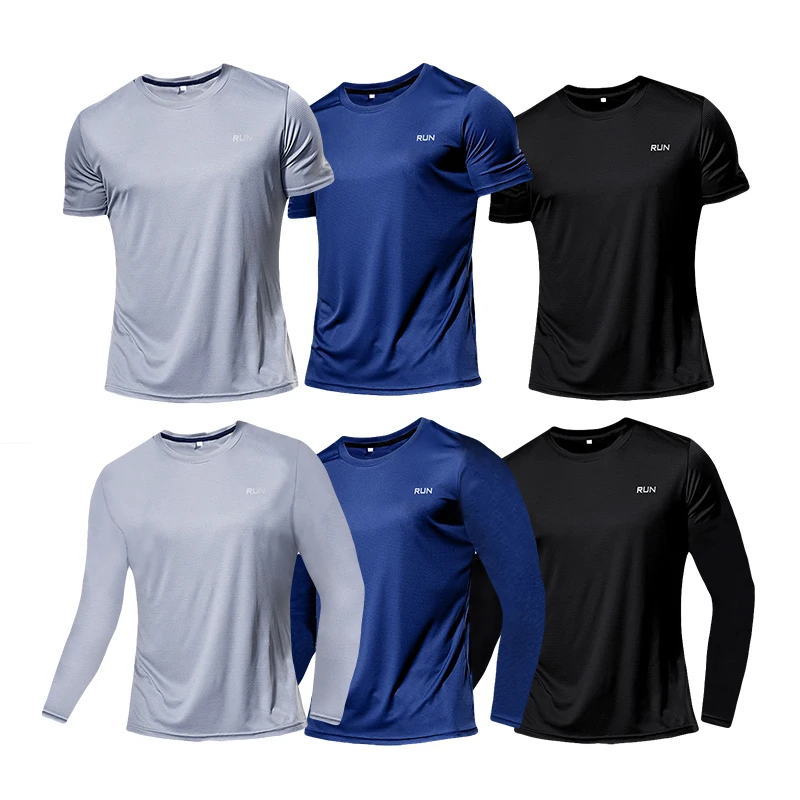 Ice Silk Mesh T-Shirt Breathable Quick Dry T-Shirt Sports Running Fitness Sweat Men\'s Tops Hiking Training Basketball Sportswear