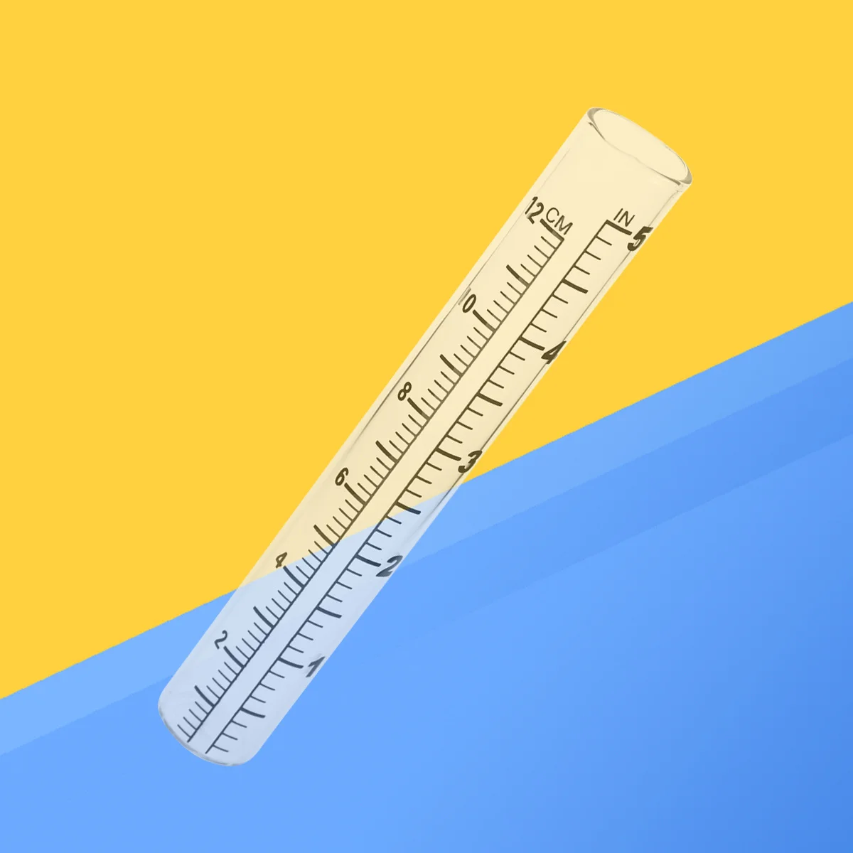 

1 Glass Rainfall Test Tube 12cm Flat Bottom Scale Rain Gauge Transparent Tube for Meteorological Climate Research Measurement