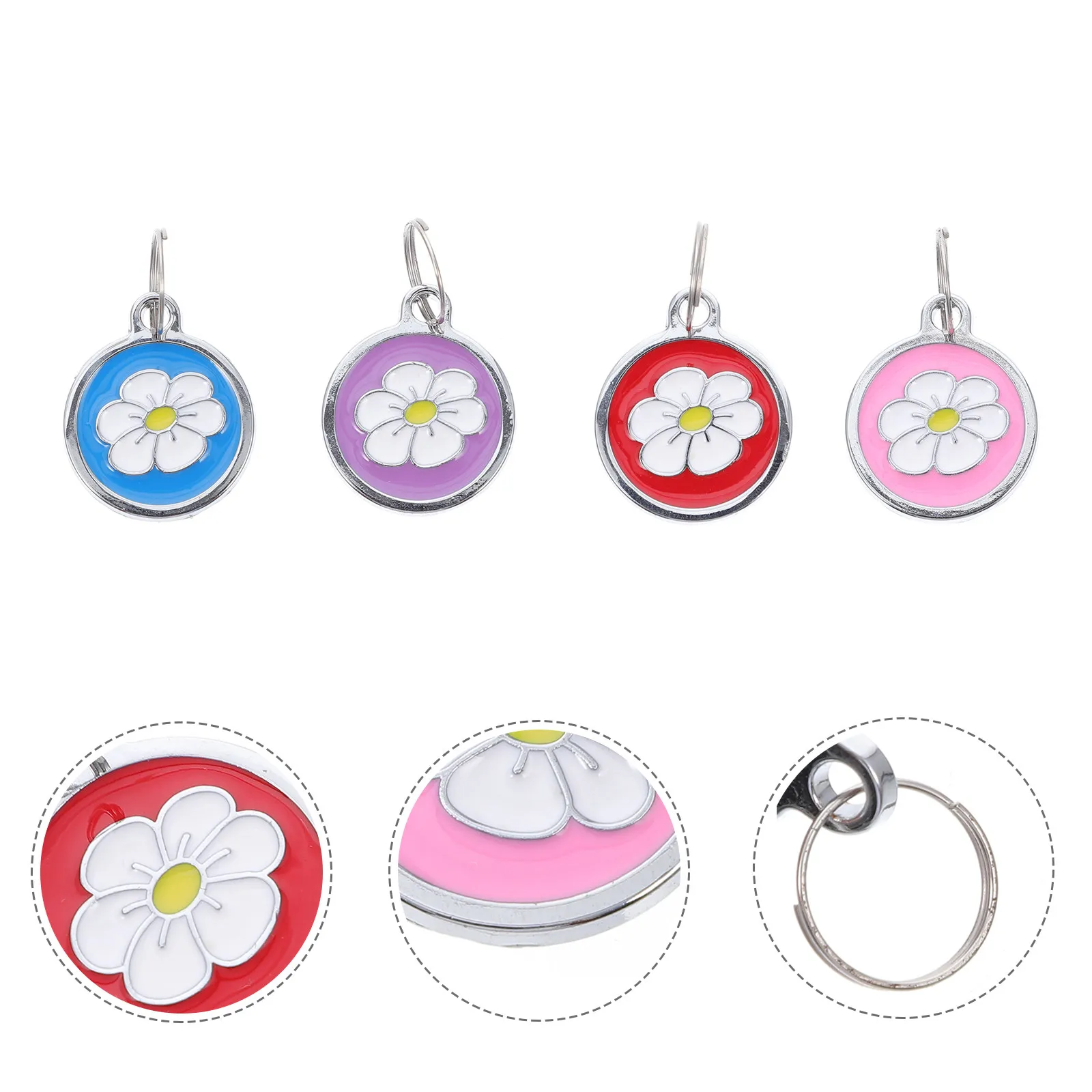 5Pcs High Durability Stainless Steel Pet Id Tag Dog Cat Puppy Name Plate Polished Hanging Identity Tag for Collar Elegant Charm
