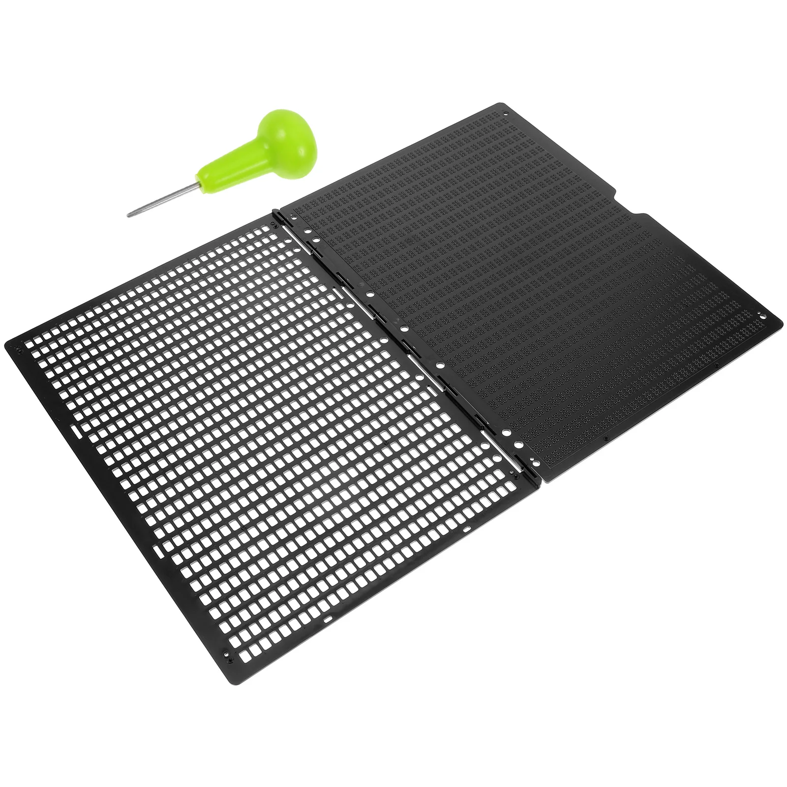 Kit de tableta Braille, diapasón, útiles escolares, placa de plástico para lápiz óptico ciego