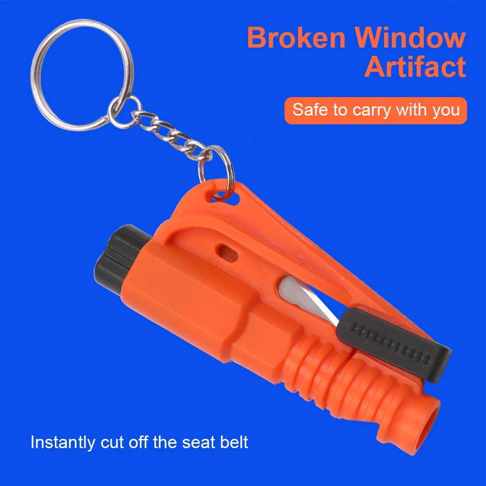 8 Pcs 3 in 1 Car Escape Tool Keychain Glass Breaker Seatbelt Cutter Survival Whistle Universal Emergency Tool All Cars