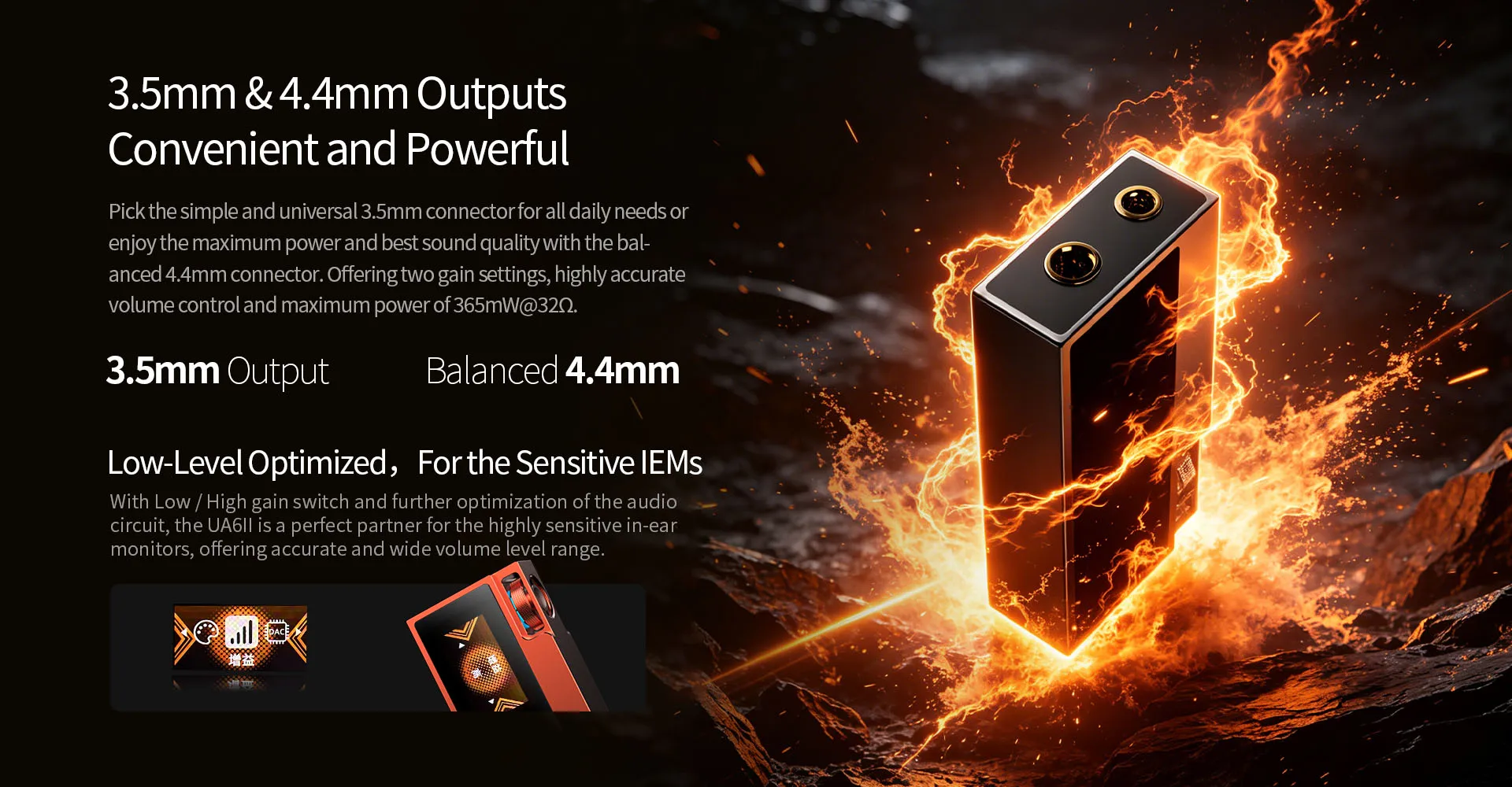 SHANLING UA6 II USB DAC Kopfhörerverstärker 8x CS43131 HiFi HiRes Audio-Dekodierung PCM768 DSD512 3,5mm / 4,4mm symmetrischer Ausgang – Detail 5