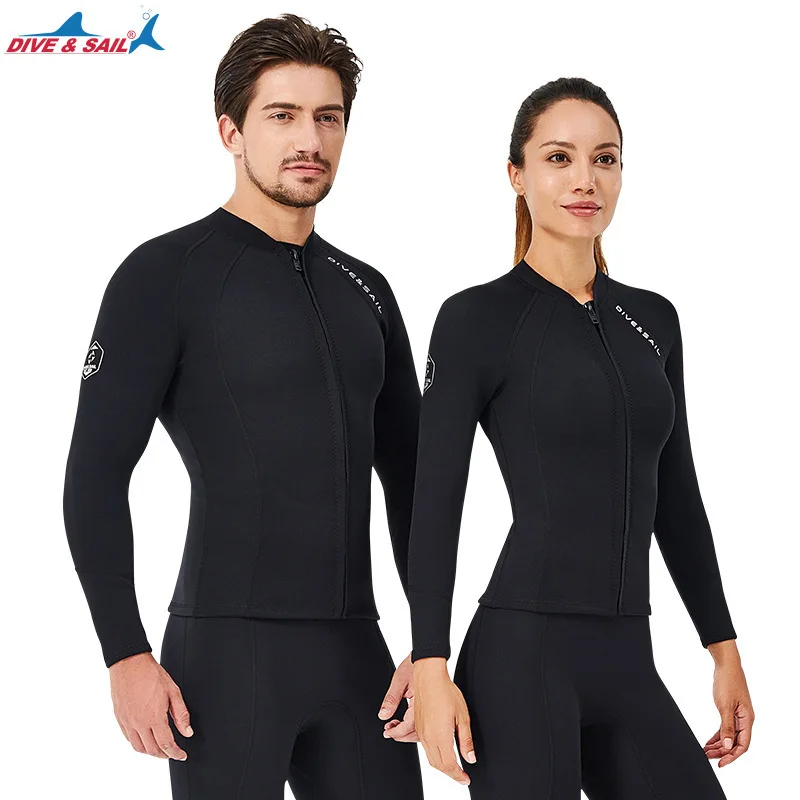 2MM diving suit men's split top long-sleeved thickened diving suit women's cold-proof warm diving suit surfing suit