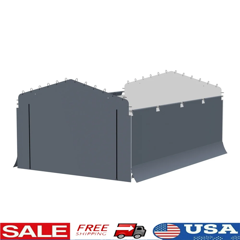 

Galvanized Steel Carport Enclosure Kit Durable Water-Resistant Polyethylene Wall Panels Easy Attach Front Rear Door Access 12x20