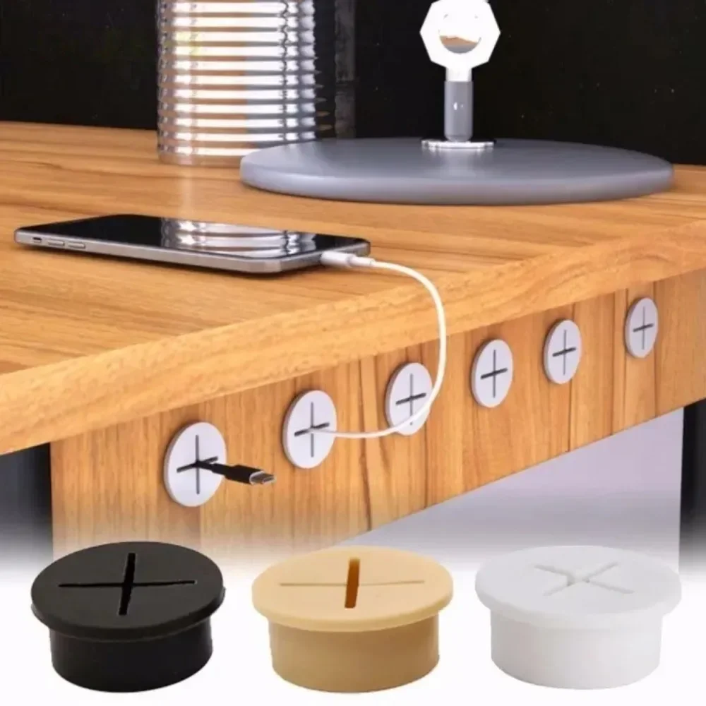 2/10pc Flexible Rubber Cable Cord Grommets Table Desktop Hole Cover TV Console Furnitures Hole Cover Dustproo Multi Purpose Part