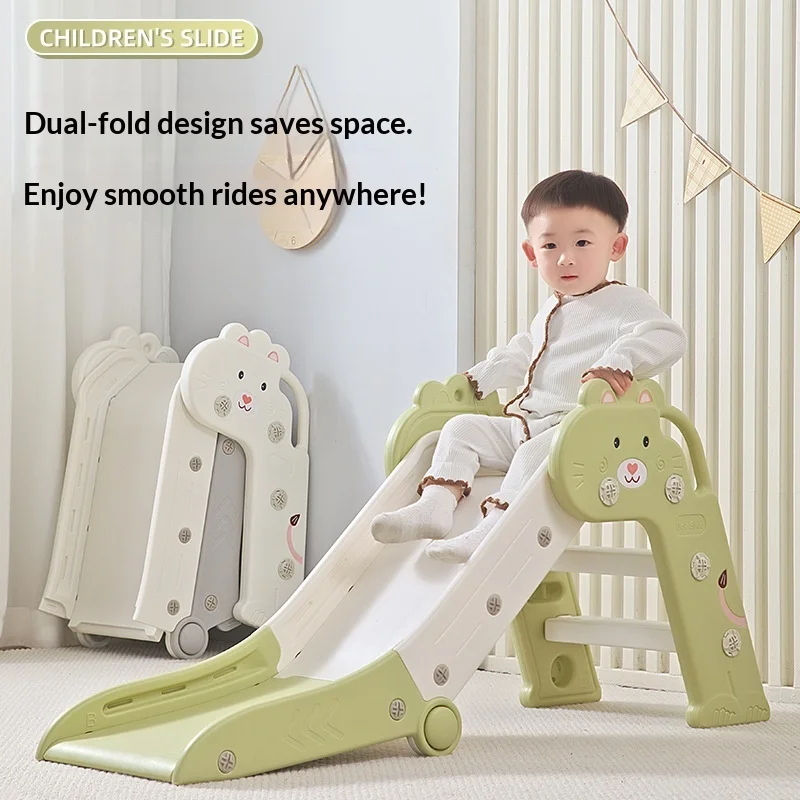 

Toddler Indoor Foldable Slide Kids Play Slide Home Playroom Baby Playset Large Tall Stable Non Slip Slide Chateau Gonflable