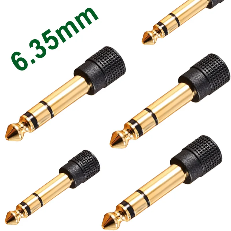 2/4/8Pcs Gold-plated Audio Plug 6.35mm Male Plug to Jack 3.5mm 3Poles Female Socket Connector Microphone Speaker Adapter