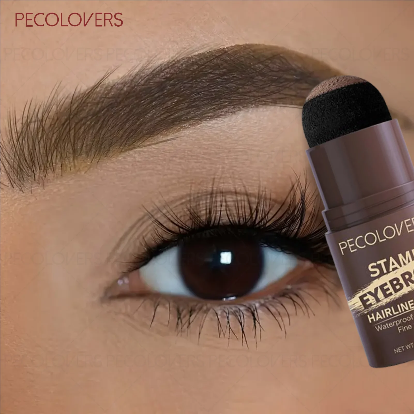 1 Uds. Sello impermeable para cejas y polvo para cejas, plantilla perfecta para cejas, polvo fino para retocar el contorno de la línea del cabello de la cara