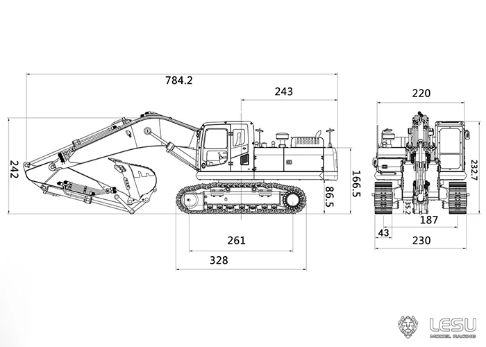 

KIT 1/14 LESU PC360 RC Металлический экскаватор DIY Машина с дистанционным управлением Модель грузовика Игрушки для взрослых Световая система Мотор ESC TH16382