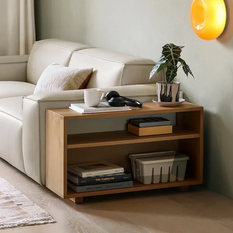 series oak solid wood edge table/sofa side table magazine storage cabinet