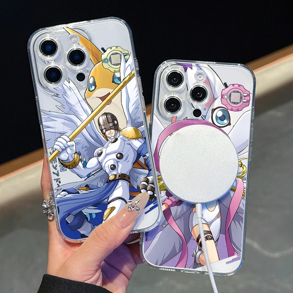 Digimon Gabumon Angemon para Magesafe funda de teléfono magnético para Samsung Galaxy S24 S23 S22 S21 Ultra Plus 5G S20 FE Note 20 10