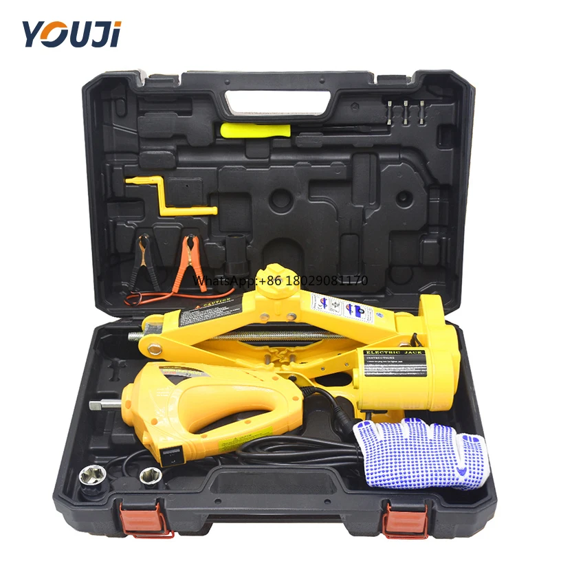 

Hot sale jack car aluminum 2T 35CM scissor jack & Electric wrench suit