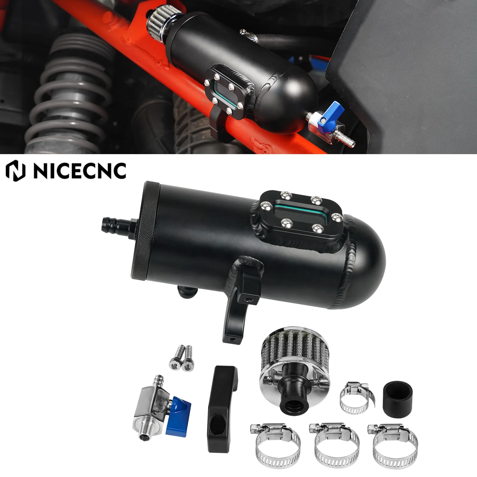 NICECNC Catch Can Kit For Can Am Maverick X3 2017-2023 Max R RR DS RS XDS XRS XMR XRC Oil Level Monitoring Protects Engine Parts