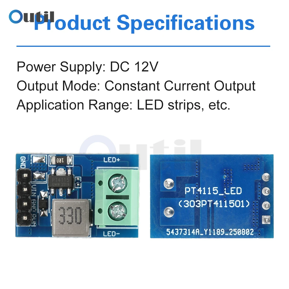 PT4115 1-10S 12V DC For LED Driver Module 1-10 String Support Constant Current Output For LED Strip Lighting