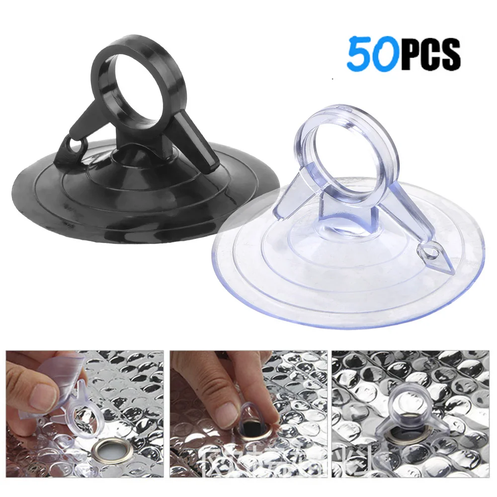 50Pc Dovetail Suction Cup 45mm Car Sunshade Suction PVC Cups Clear Rubber Plastic Window Suckers For Car Glass Window Decoration