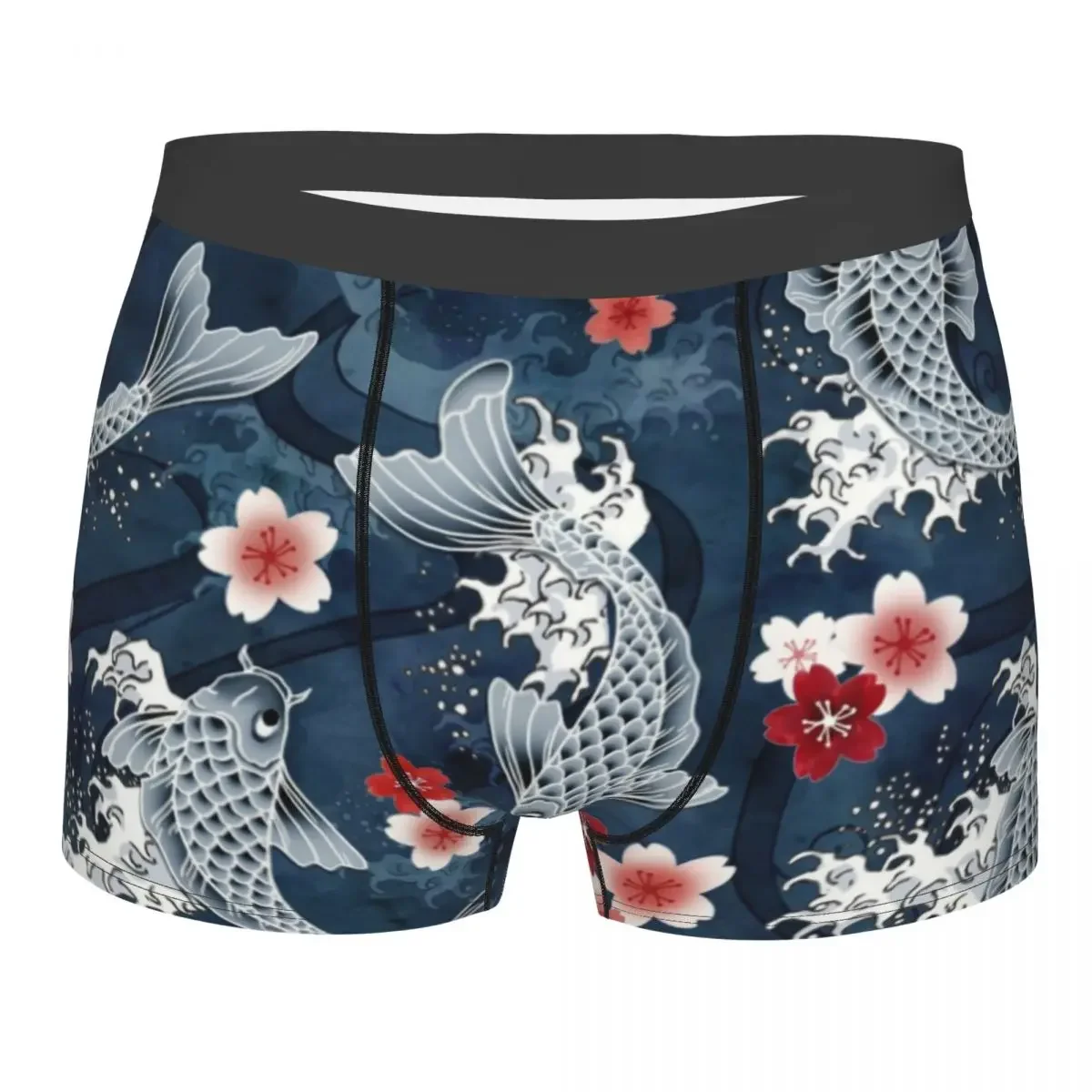 

Cool Koi Cherry Sakura Blossom Boxers Shorts Underpants Male Stretch Flower Floral Japanese Asian Fish Briefs Underwear