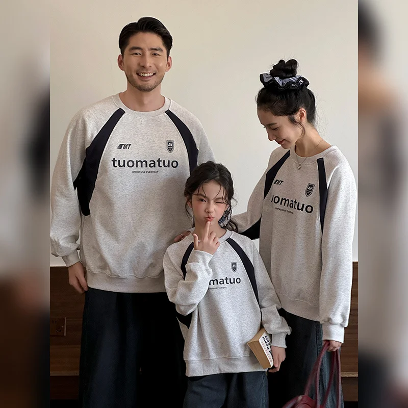 

Matching Family Look Sweatshirt Pullover for Father Mother Daughter Cotton Tops Dad Son Autumn Clothing Couple Matching Outfits