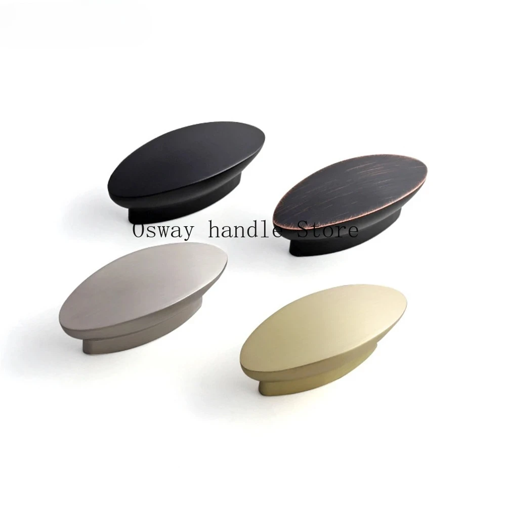 Zinc Alloy Solid Kitchen Handle High-end Oval Wardrobe Shoe Cabinet Handle Door Pulls Drawer Knob Furniture Hardware Accessories
