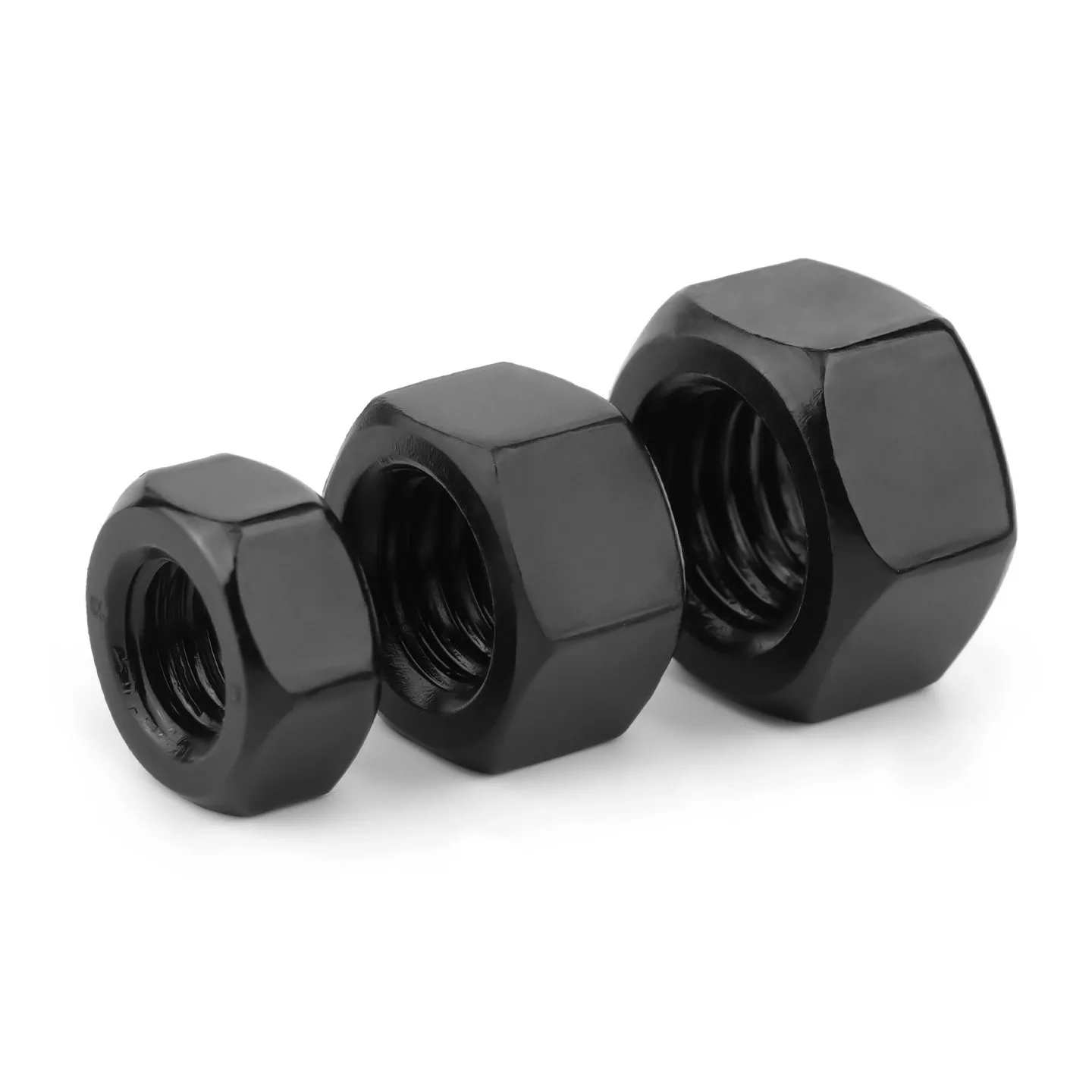 Metric Grade 8.8 Black Hex Nuts - for Automotive, Machinery & DIY Projects - DIN934 Carbon Steel - M3 M4 M5 M6 M8 M10 M12 M16