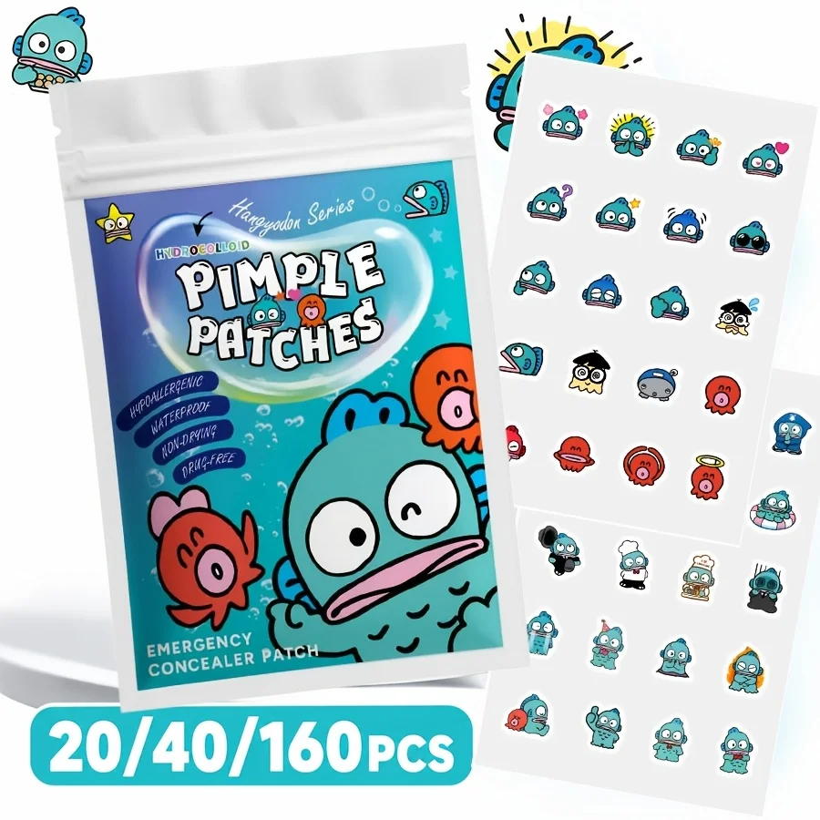 20/40/160PCS Clownfish Hydrocolloid Pimple Patch,Face Cartoon Decorative Patch,Invisible Blemishes,Suitable for All Skin Types