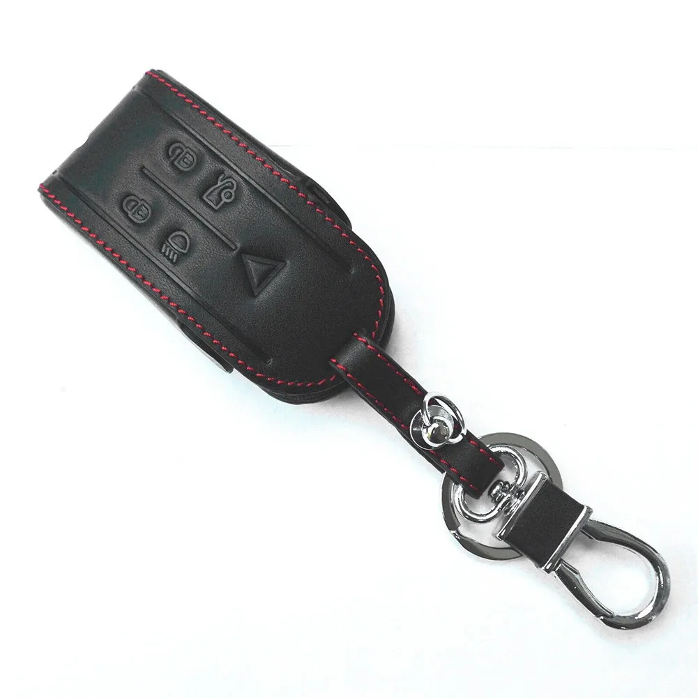 Accessories Key Case Black Key Chain Leather Remote Replacement Smart 5 Buttons Fob For JAGUAR XF XK XKR Durable