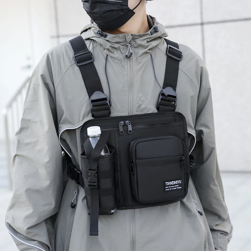 

Simple Durable Mini Chest Bag Phone Storage Outdoor Men's Crossbody Bag Multifunctional Backpack Convenient Nylon Vest Bag