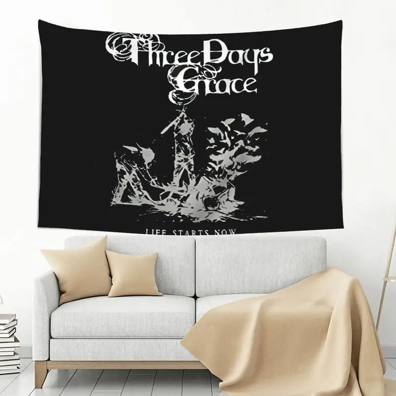 VIKAMA Dark Punk Rock Tapestry Gothic Heavy Metal Music Abstract Portrait Slogan Wall Hanging Decor