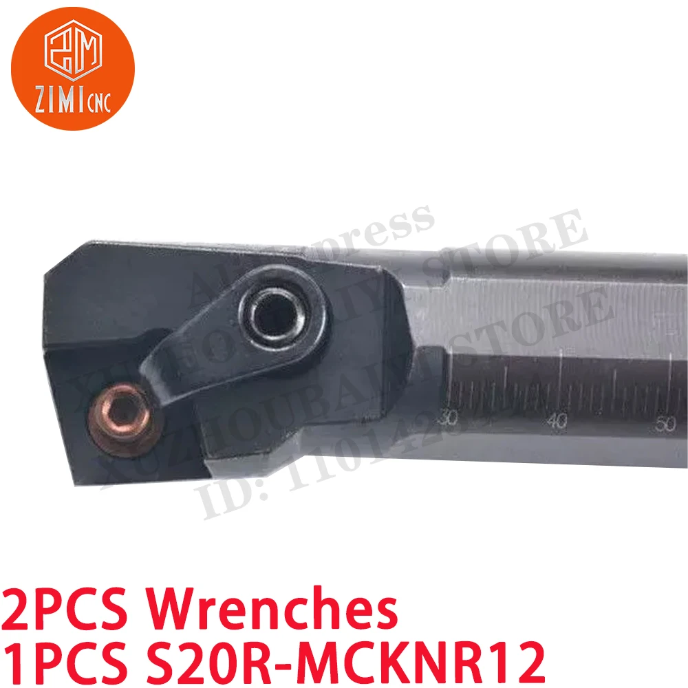 1PCS S20R-MCKNR12 haste de barra de mandrilar indexável circular mão direita ferramentas de torno de 75 graus inserções de carboneto ferramenta de corte mecânico CNC