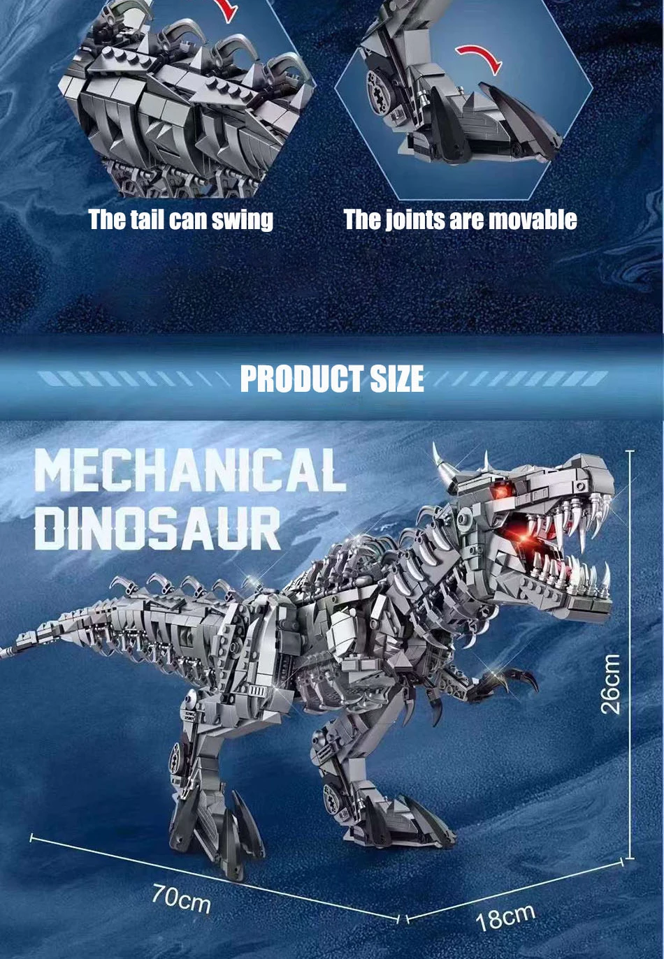 ジュラ紀恐竜世界大型機械ティラノサウルスレックスビルディング