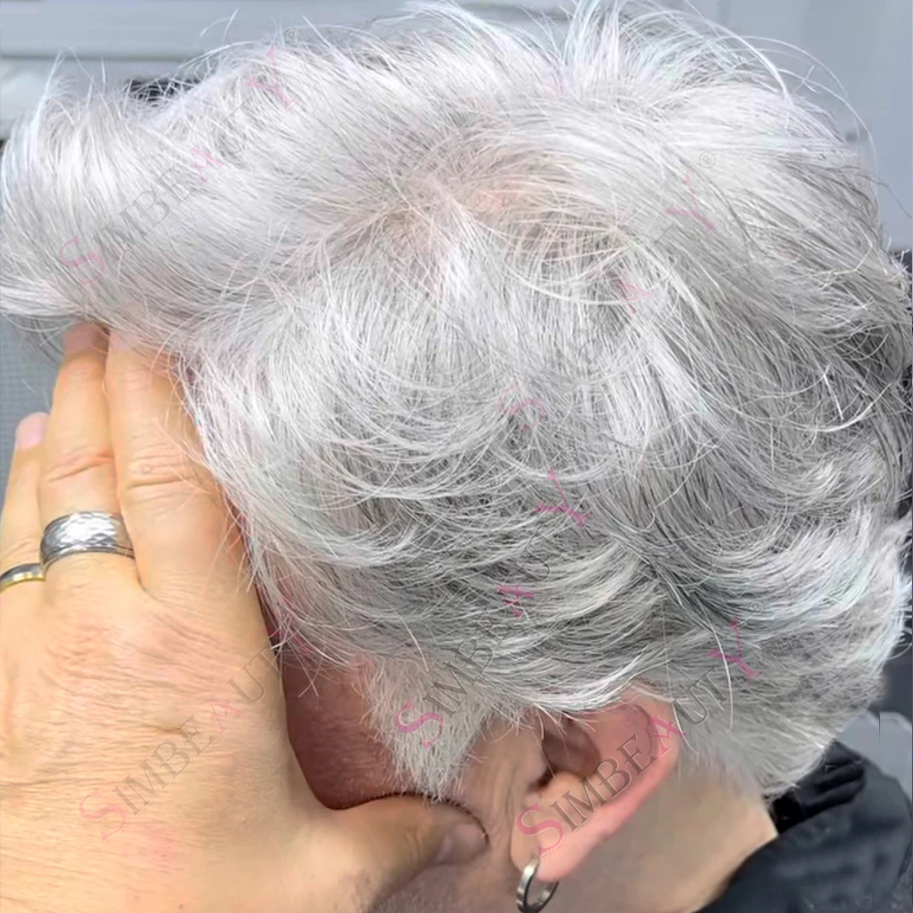 Super Durable Thin Skin White Grey 1b80 1b20 1b50 Men Toupee Wig Natural Hairline Human Hair Men's Brown #4 Capillary Prothesis