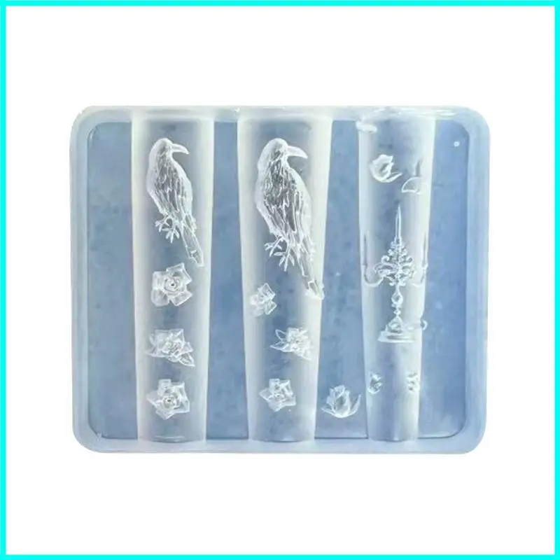 

Reusable Art Silicone Mould Crow Rose Designs for Nail Crafting