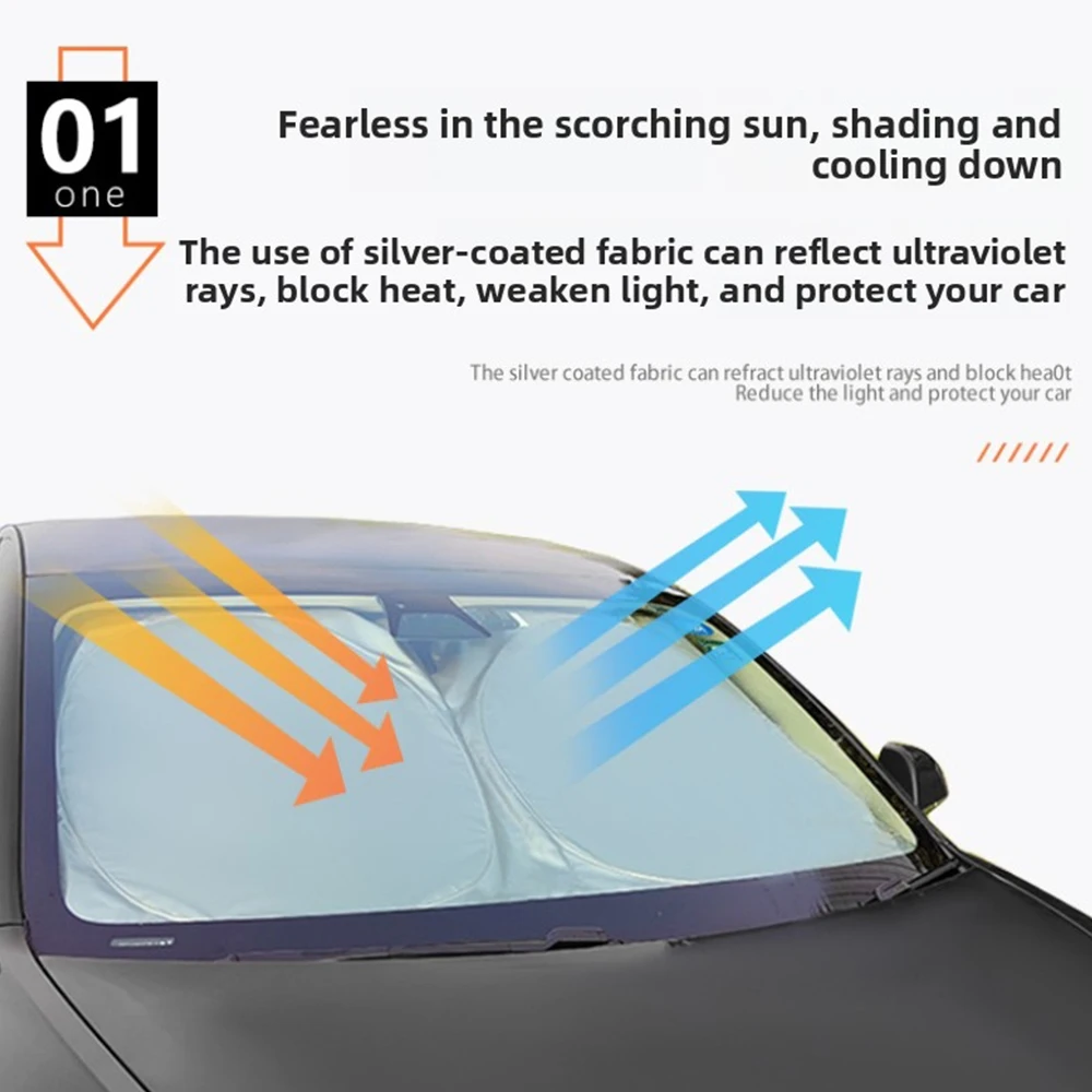 SXMA Cybertruck-1003 Front Window Front Windshield Heat Insulation Pad/Mats for Cybertruck, Polyester+Silver Coating