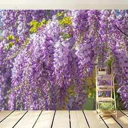 Papel pintado a mano con foto personalizada, revestimiento para pared de flores, sala de estar Mural para, dormitorio, papel tapiz 3D, pegatinas