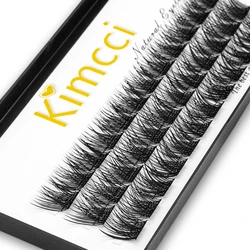 Kimcci 36 Bundles Mink Eyelash Extension Segmented False Bundles Eyelashes Natural 3D Russian Volume Faux Eyelashes Individual